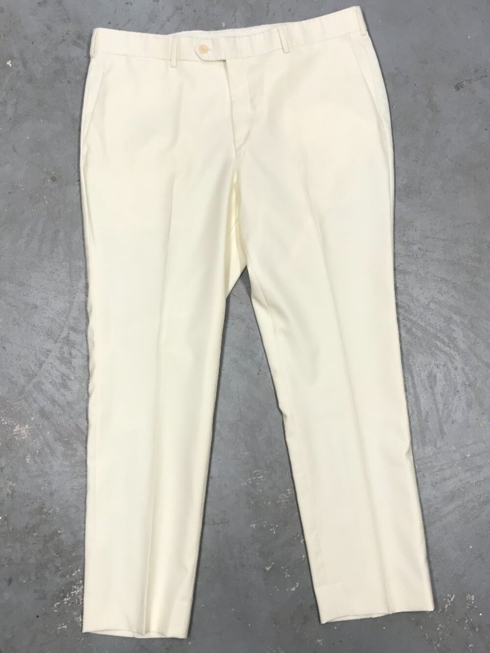 Coppley Dress Pants Vitale Barberis Canonico Wool Trousers 110s Cream 38x30